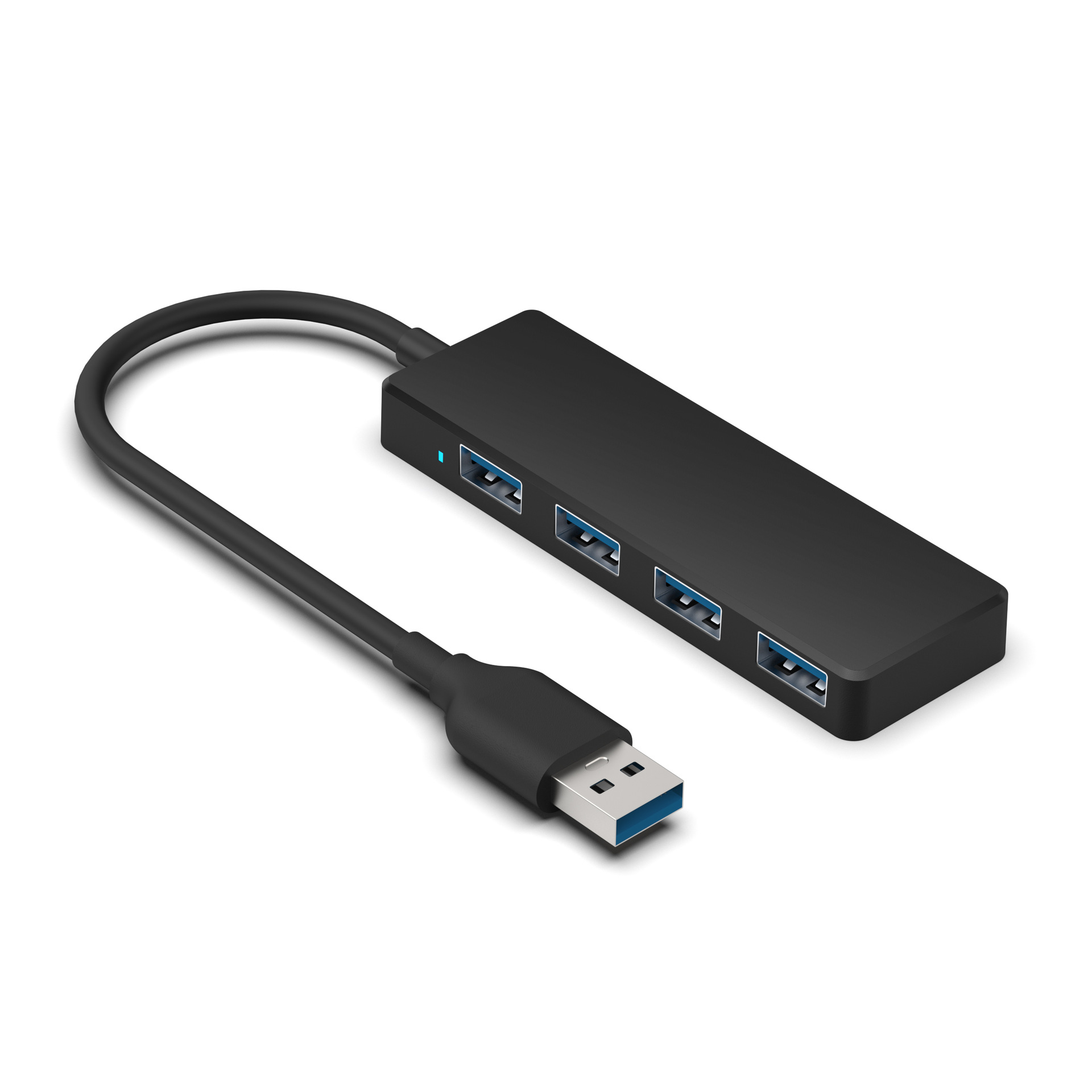 4 in 1 USB Type-C Hub 4 Port USB HUB LED Gösterge Işığı Docking Station Telefon ve Bilgisayar Uyumlu