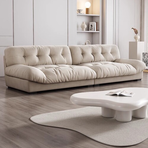 Creamy Clouds Dosa Modern Simple Living Room Small Apartment Cat Claw Cloth Straight Down Feather Baxter Fabric Sofa 