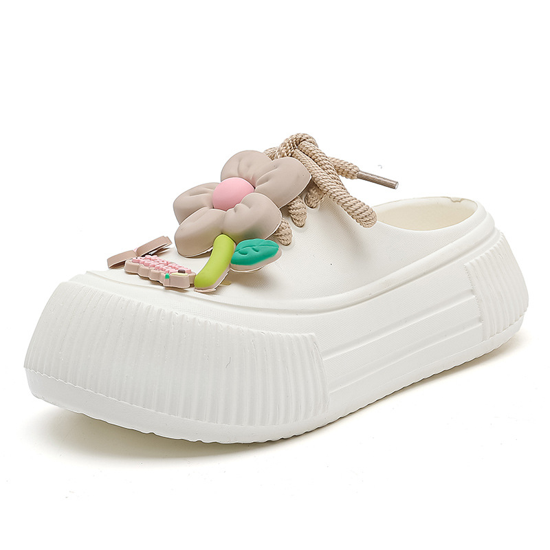 꽃슬리퍼-화이트 [크로스보더백]