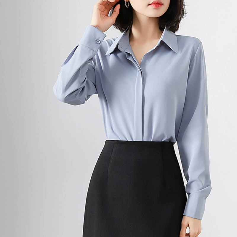 Шифоновая рубашка с длинными рукавами для женщин с продвинутый темперамент
