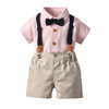 Summer set for boys, bow tie, overall, trousers, children's clothing