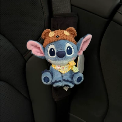 Doll Car Decoration Ornaments — Seat belt shoulder pad - authentic-tim-bear-suit-stitch-black-shoulder-cover