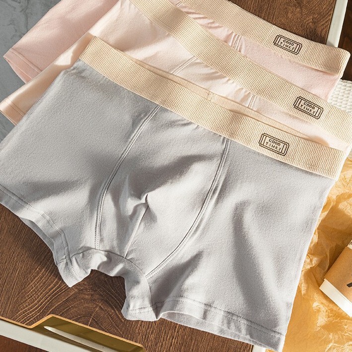 Men's Pure Cotton Boxer Briefs Pure Cotton Boxer Briefs for Teenagers Boys Simple Seamless Breathable Large Size Underwear for Men