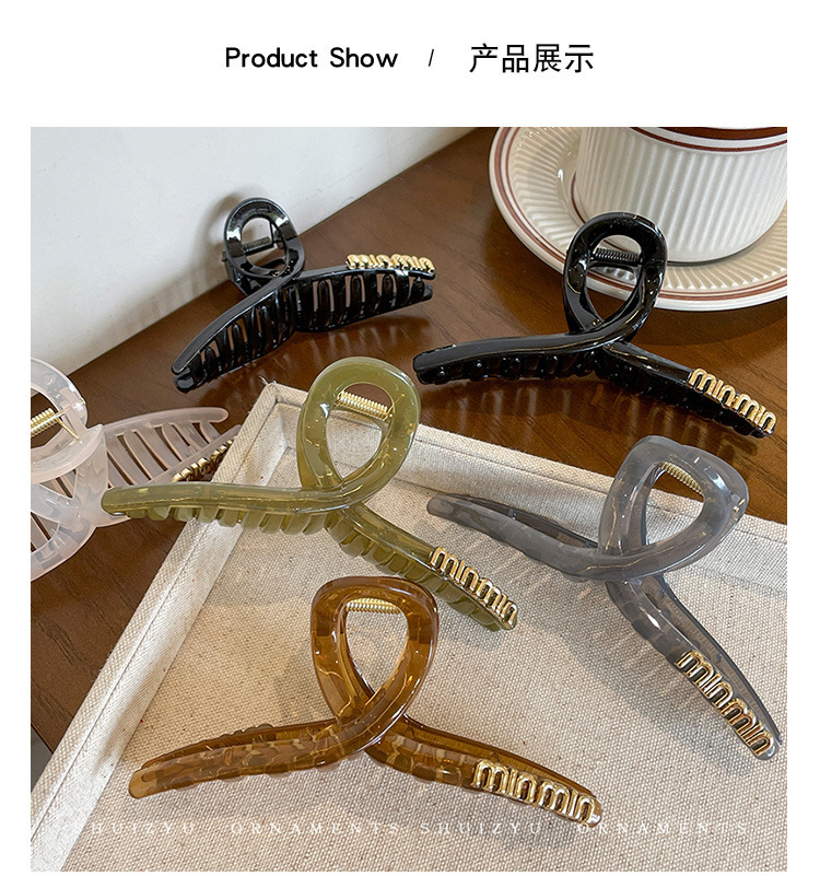 Übergroße Buchstaben-Kreuzklemme Hai-Clips Haarspange für volles Haar am Hinterkopf Premium-Haarschmuck Wholesale
