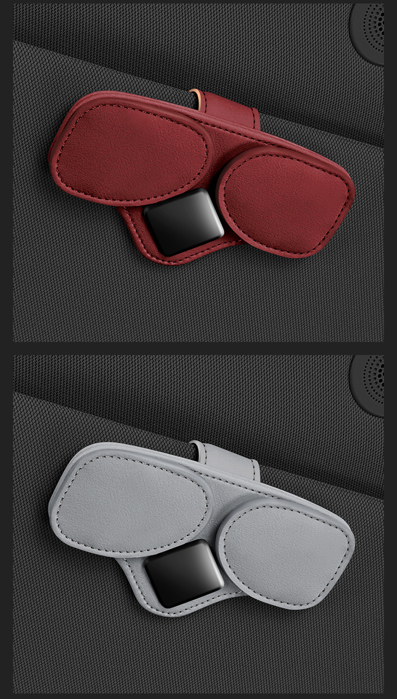 Car Glasses Holder Car Bill Card Coin ID Holder Storage Bag Multifunctional Sunglasses Double Clip Sunglasses Box