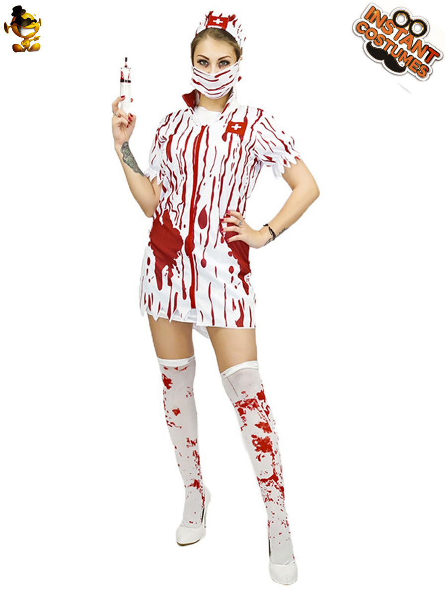 Halloween mascarada etapa traje de rendimiento traje ropa Cosplay adulto enfermera mujer Zombie ropa image 1