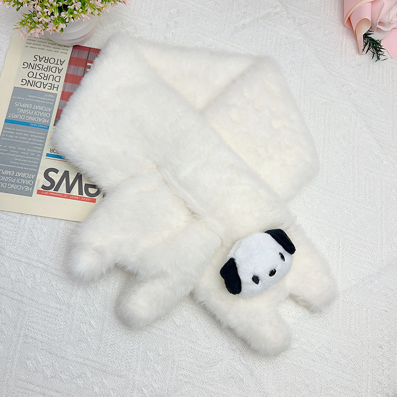 (Khăn trắng Xiaopa Dog) Bốn góc dày / Chiều dài khoảng 85cm