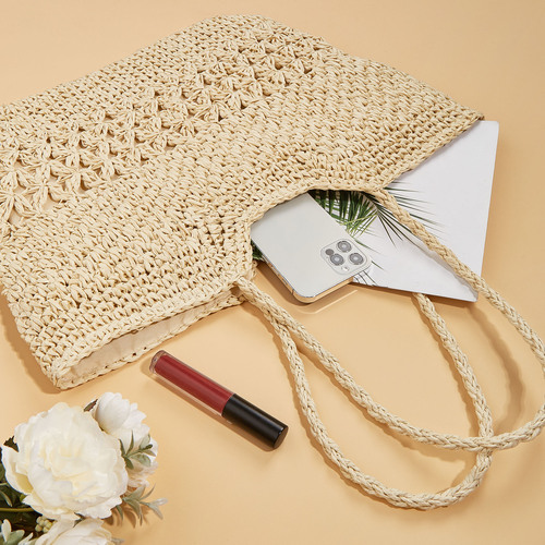  new hollow woven straw bag shopping bag ins holiday beach Japanese and Korean net bag bag fashion simple trend