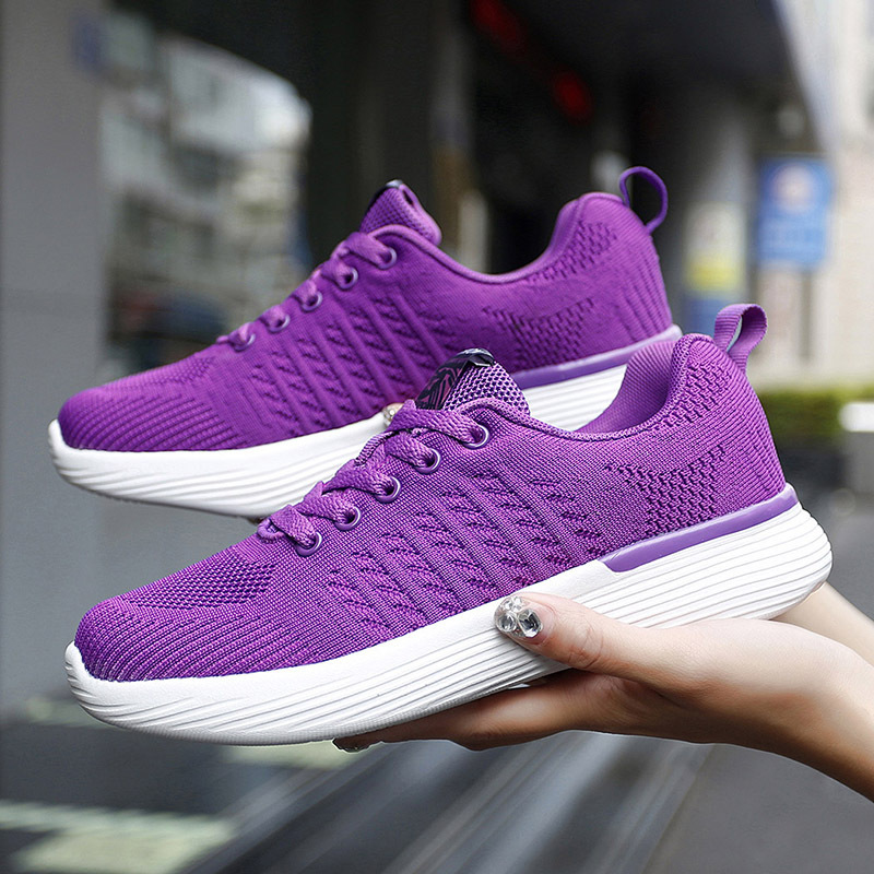 2022 Spring New Fashion flying woven women's shoes lightweight mesh casual sneaker running shoes women's cross-border plus size