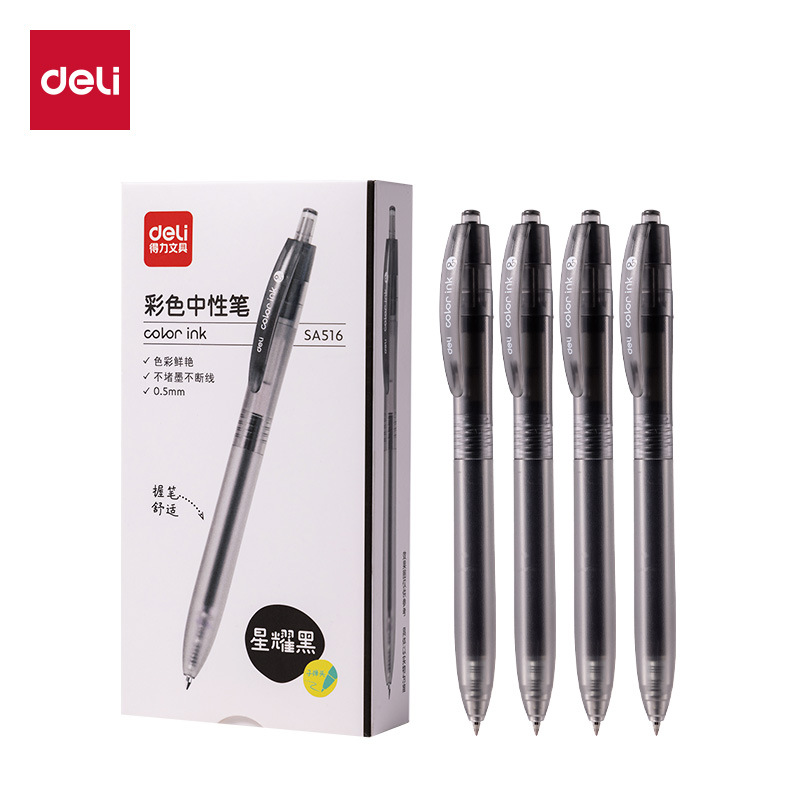 Delik SA516 bolígrafo de color neutro para estudiantes pulsando la bala de 0,5 mm para escribir una sensación de agarre suave y cómodo y simple