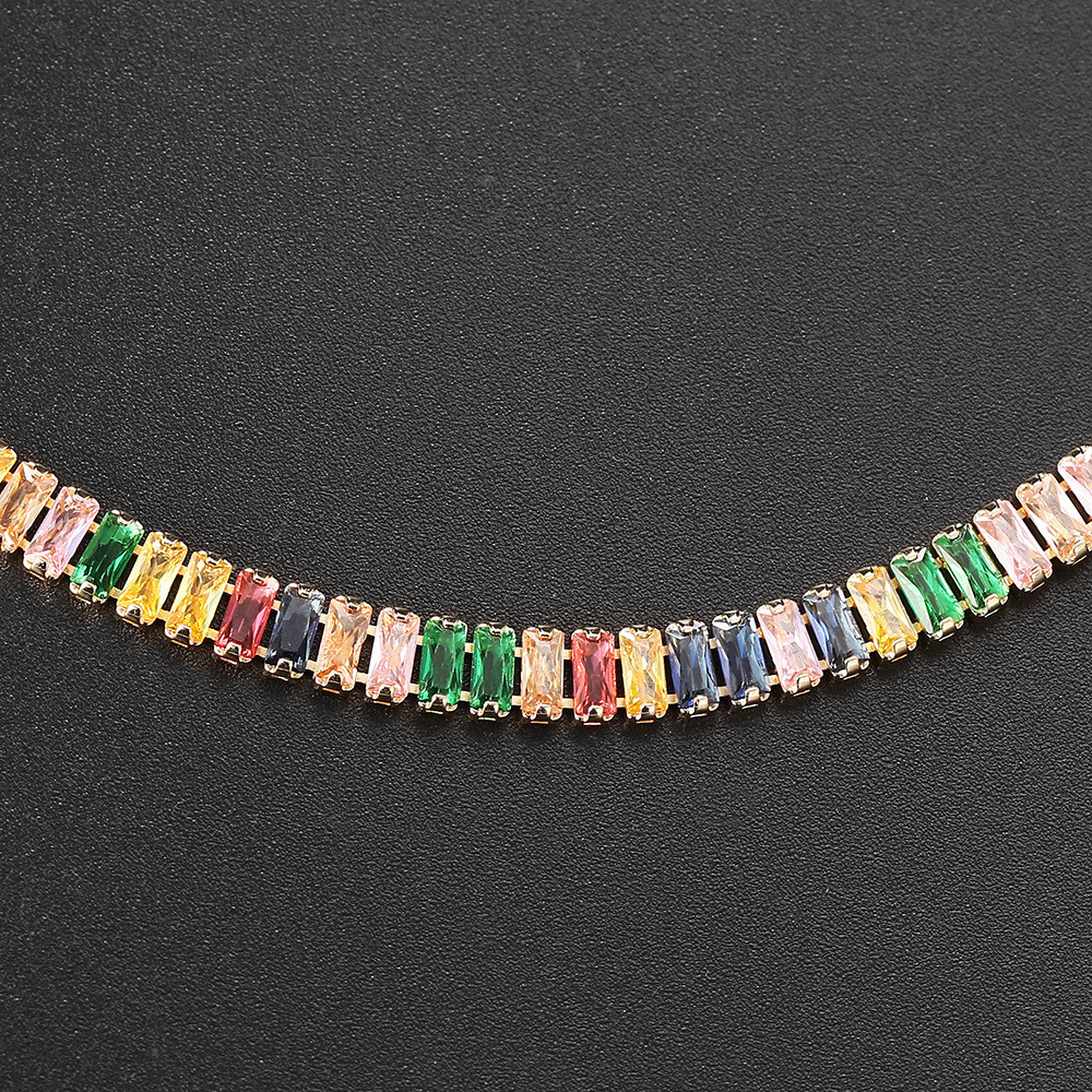 Zircon Tennis Neckchain For Men And Women, Rectangular Necklace_voghion.com