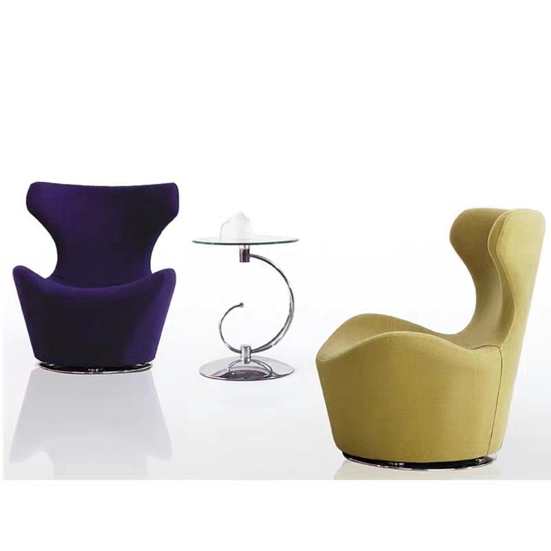 Creative Internet celebrity designer style Italian minimalist modern light luxury living room rotating high back butterfly fabric lazy chair 