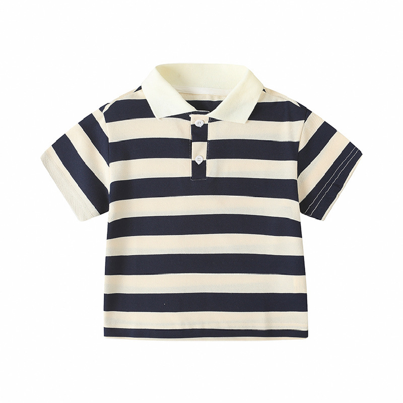 90-160 Kidsren's Polo Shirt, Cotton Stretch Pique Cotton Lapel Polo Shirt, Breathable, Trendyy, Cool and Casual Short-Sleeved