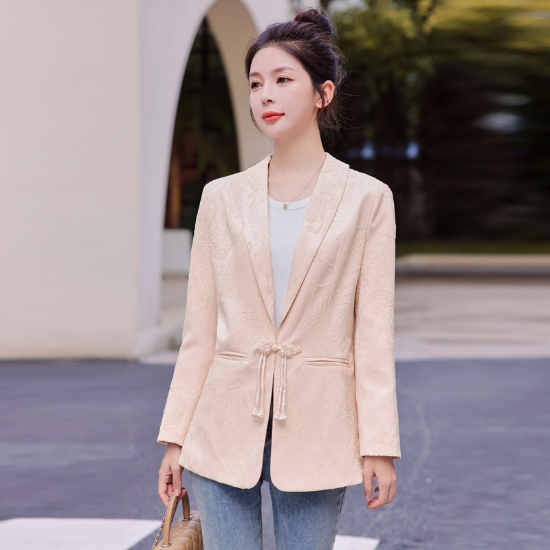 New Chinese Style Retro Jacquard Suit for Women 2025 Autumn New Fashion Style Jacket