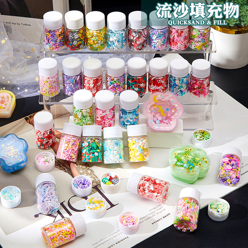 diy Handmade Material Crystal Gum Drops Fruit Soft Pottery Sugar Grain Snowflake Star Pearl quicksand Oil Filler