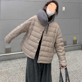冬季新款2025年韩版宽松圆领时尚轻薄短款羽绒棉服服棉服外套女