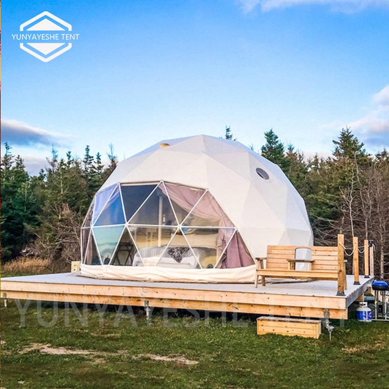 出口6米直径球形篷房 穹顶帐篷 野奢酒店泡泡屋 框架结构抗风10级