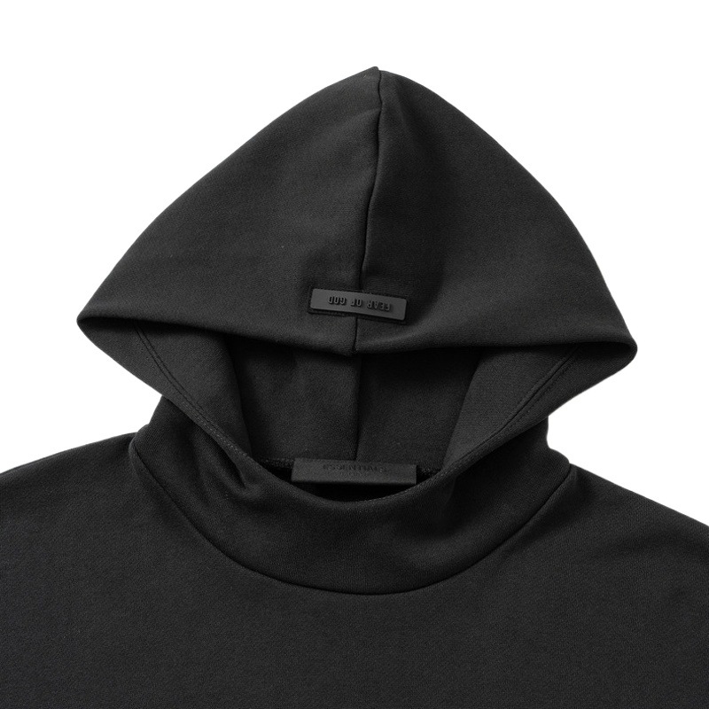 Cápsula negra 8th FOG TEMOR DE DIOS doble línea ESENCIALES Hombres americanos pareja forrada de lana con capucha