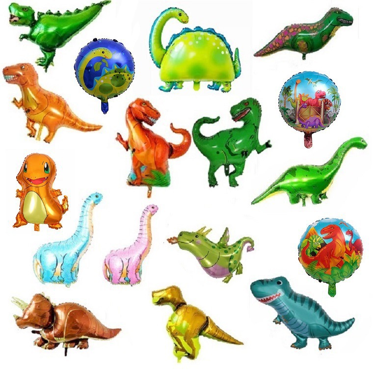 恐龙主题铝膜气球霸王龙长颈龙迅猛龙儿童生日派对装饰布置用品