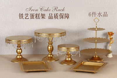 De estilo europeo creativo de hierro de fábrica accesorios de la boda mesa de postre soporte de la torta placa de la torta traje de Mesa de la boda decoración de la Mesa image 21