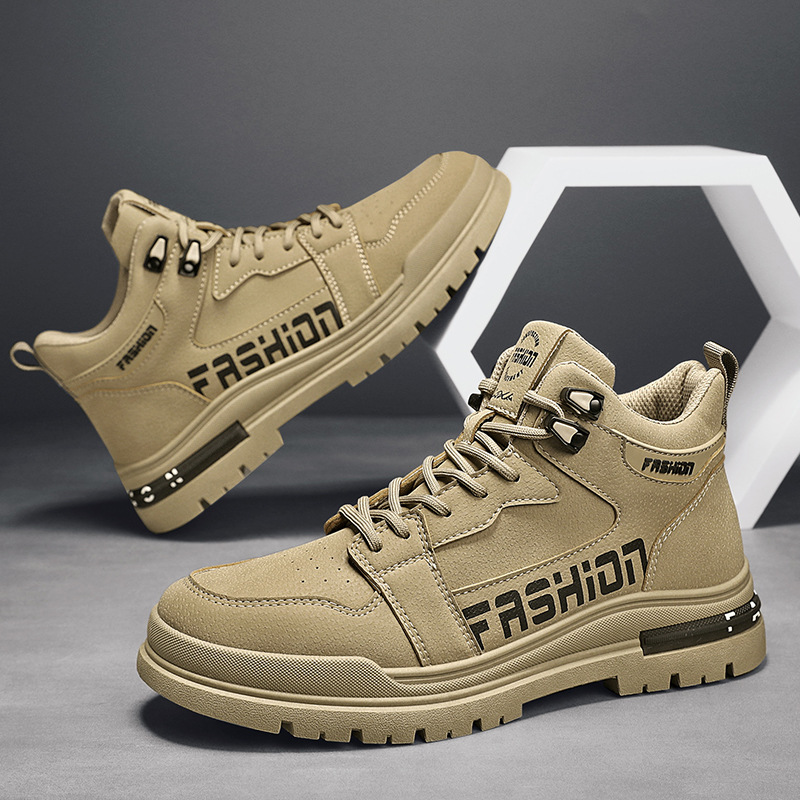 Martin botas zapatos de hombre de otoño alto estilo británico americano botas de herramienta retro al aire libre antideslizante desgaste botas de batalla del desierto