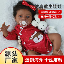 跨境仿真婴儿娃娃mis手工精致彩绘3D皮肤全胶身仿真重生娃娃