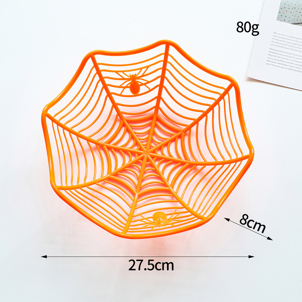 Cesta de frutas de araña de Halloween, bandeja de frutas de araña, esqueleto de araña, bandeja de caramelo, decoración de fiestas, props