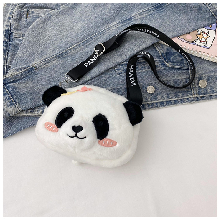 Cute panda plush bag for girls 2024 new trendy Japanese style girl crossbody bag Cartoon soft and cute doll bag undefined
