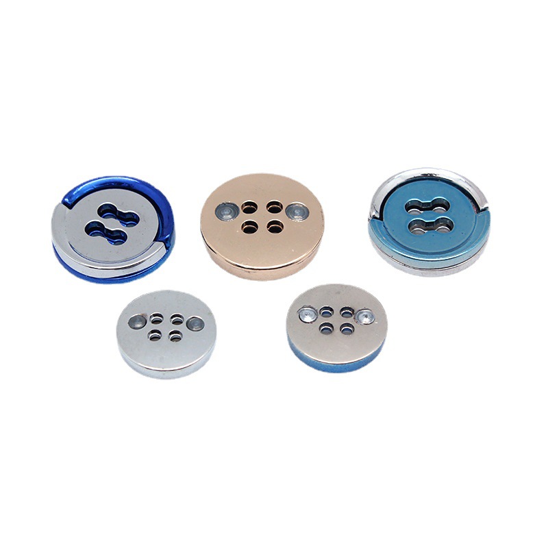 电镀四眼扣 宽边倒边金四眼扣 有孔西服西装纽扣批发