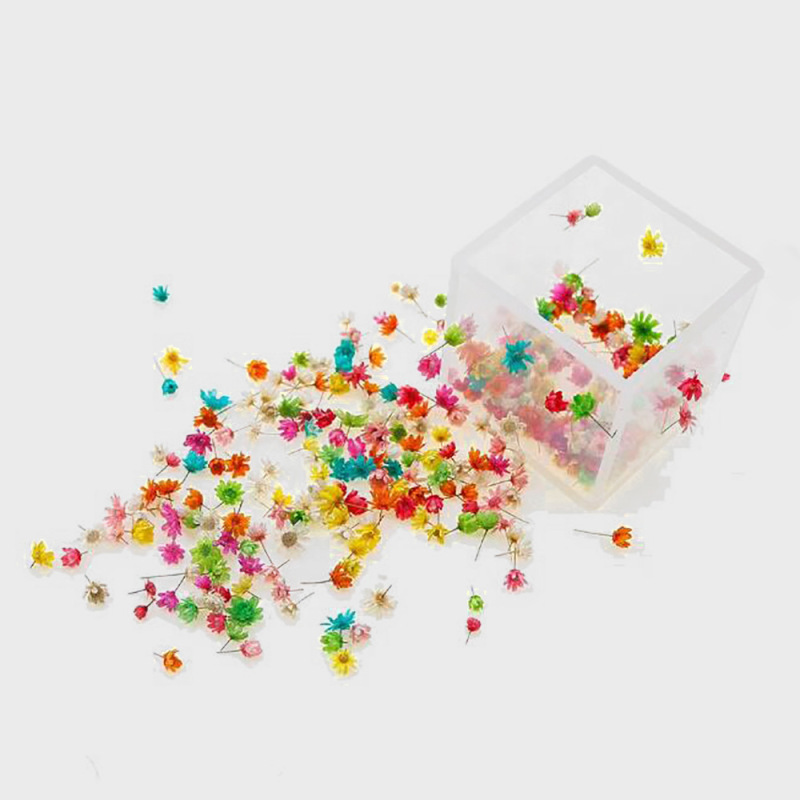 小さな星の花の頭diyのドリップの水晶のボールは装飾のアクセサリのネイルの材料のカラーの手作りの本当の花のドライフラワーを埋めます。|undefined