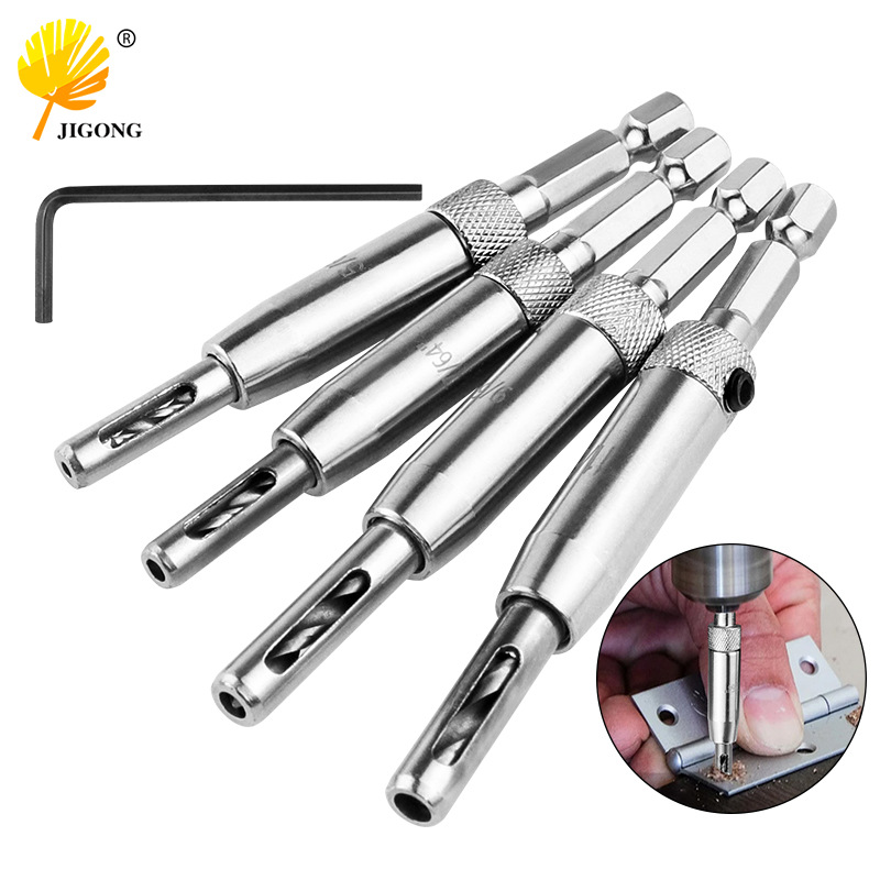 木工打孔器 门窗合页铰链开孔器 六角钻头定位异形钻孔 套装工具