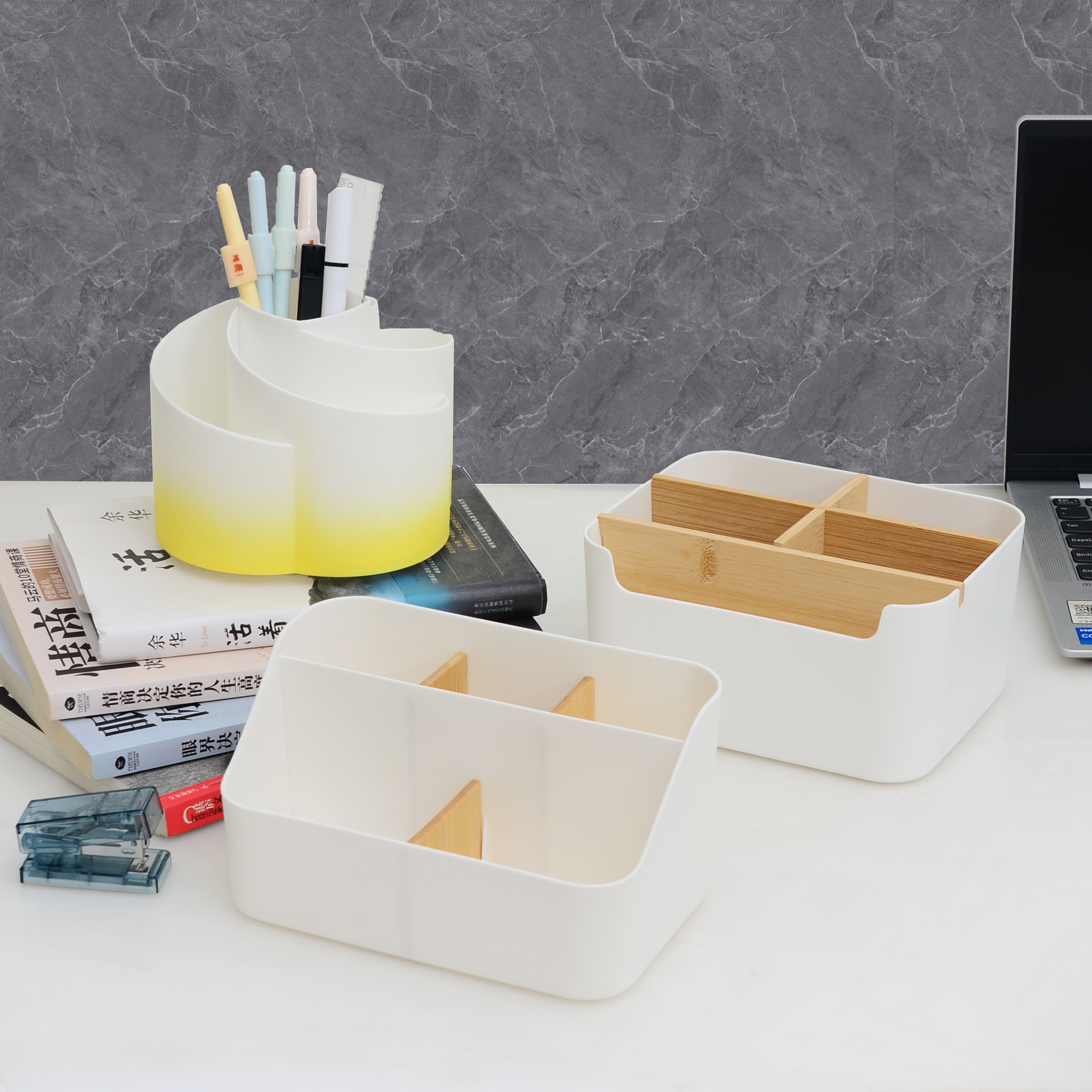 Storage Box Compartment Simple Storage Box Multi-Color Bamboo Wood Table Storage Home Daily Necessities Daily Necessities