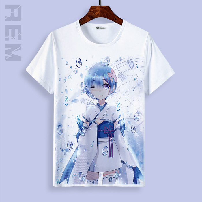 re's short-sleeved remram two-dimensional clothes men's and women's anime T-shirt around the different world life from scratch