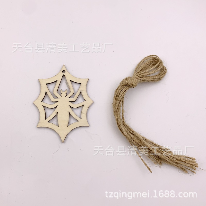 80*60mm araña octogonal colgante de hoja de madera DIY decoración colgante de hoja de madera 10 piezas en un paquete