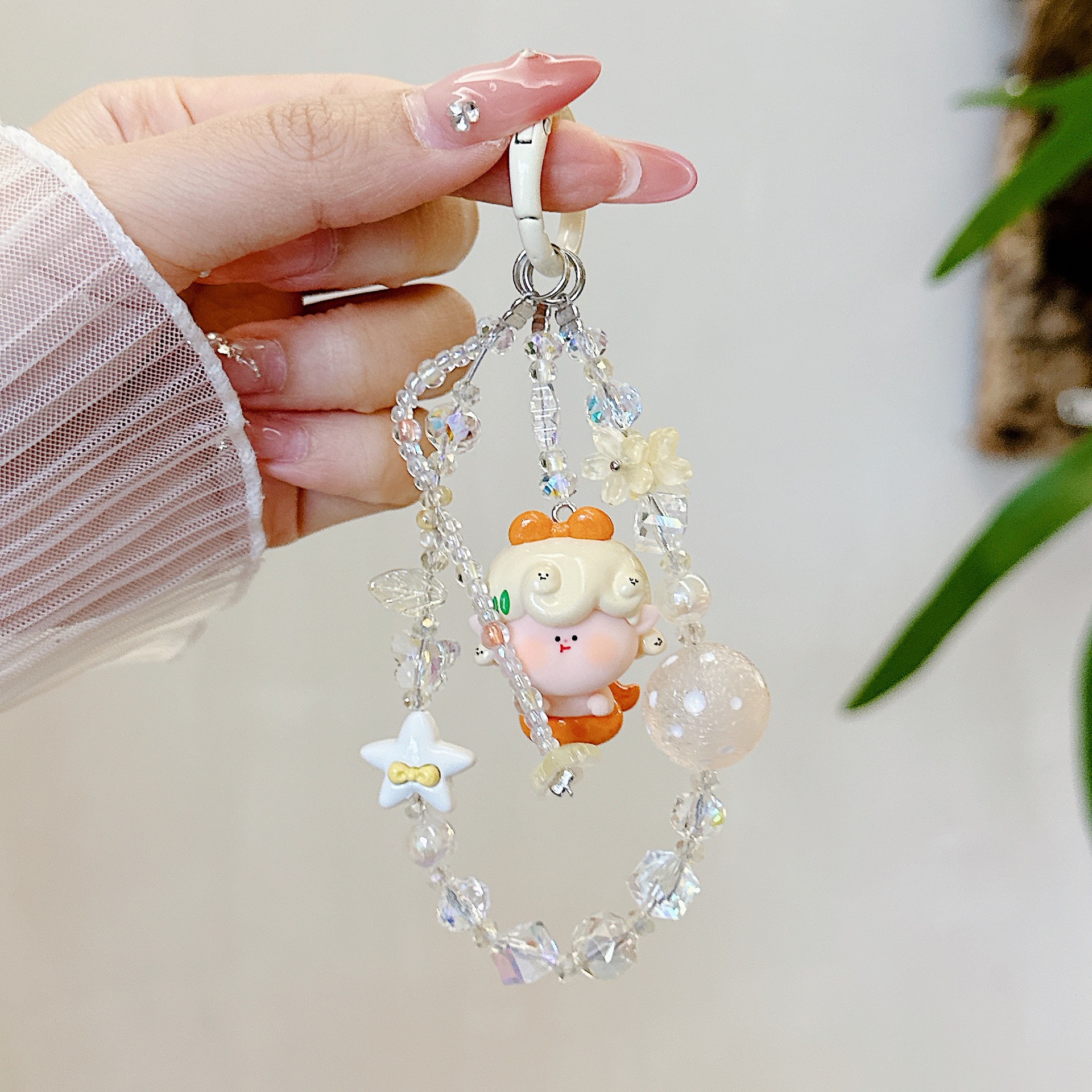 Genuine Lilith linda pintura al óleo estrella nueva aleación cristal resina linda cadena de teléfono móvil bolso colgante de teléfono móvil