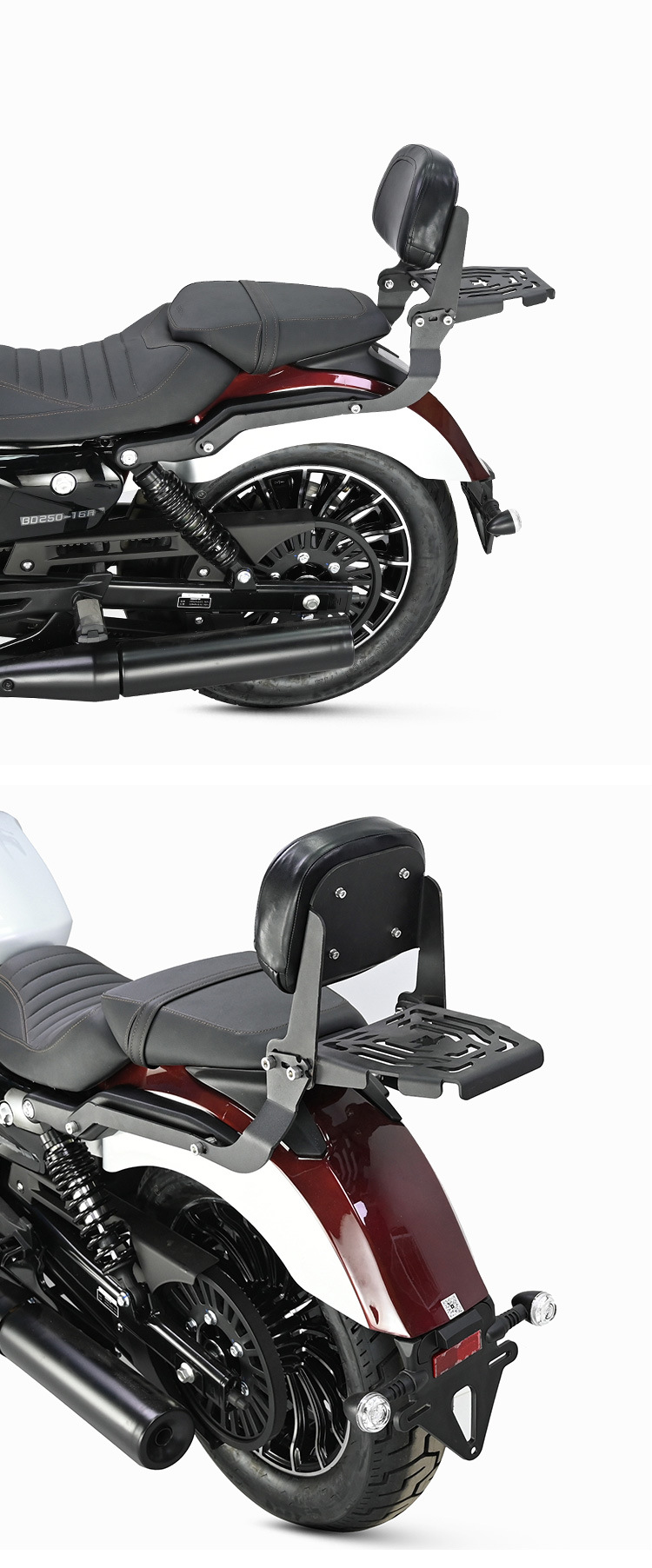 Suitable for Benda gray stone 250 backrest rear tail rack tail rack tail wing curved bow folding backrest modified thick carbon steel