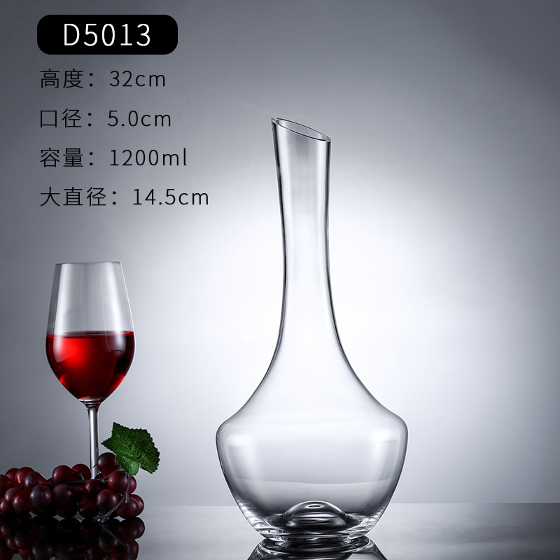 Decantador de cristal de vino pourer con mango hogar separador de vino rápido vino extranjero boca oblicua decantador olla