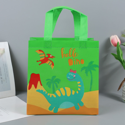 Amazon Cute Dinosaur Gravure Portable Shopping Bag Cartoon Non-Woven Daily necessities Storage Bag Foreign Trade