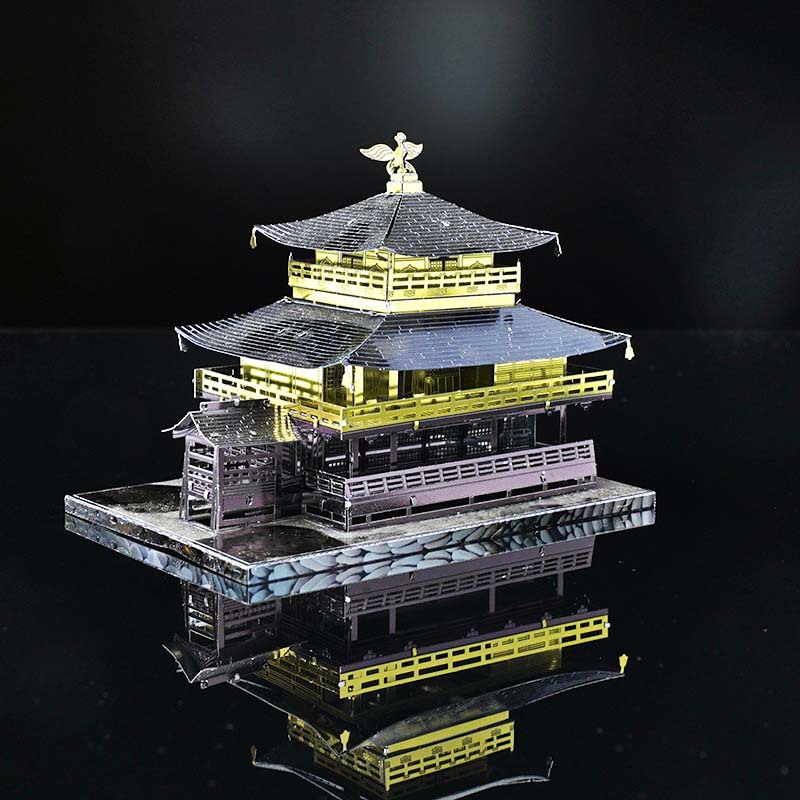 鋼魔像卸売り日本和風建築金属パズルミニ3d立体手作りdiy組立モデル