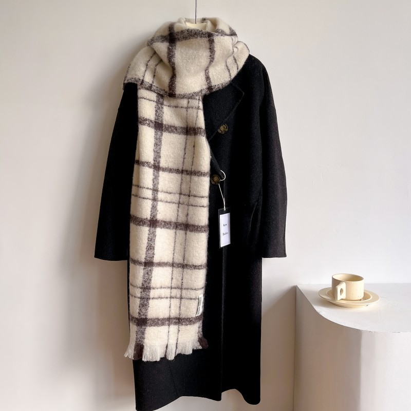 2023 otoño e invierno nuevo gran trenza borla larga chal europeo y americano leopardo círculo hilado engrosada bufanda caliente