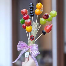 R*冰糖葫芦稻草靶子迷你小串草架子糖葫芦展示架子老式创意草