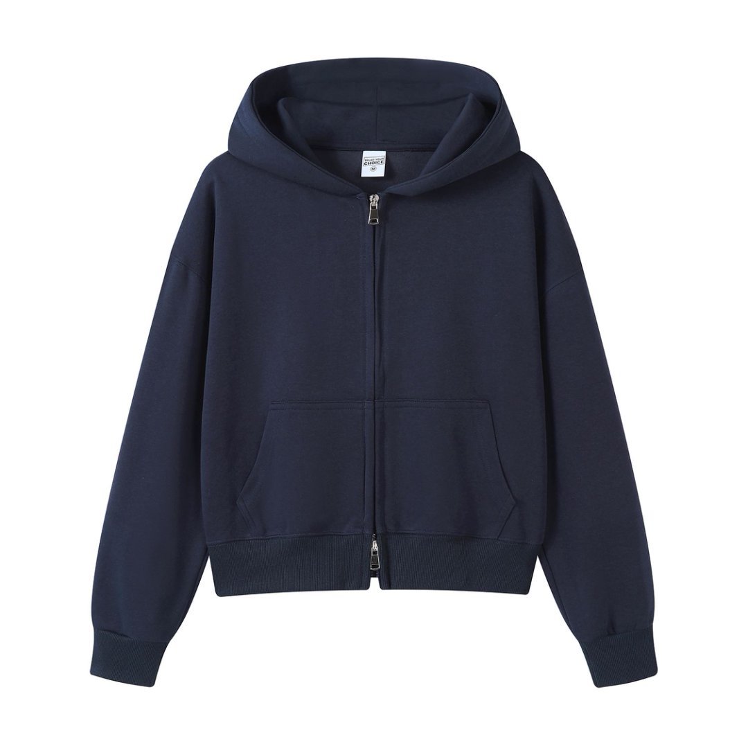 Marca de moda de color sólido con capuchón de plata, camiseta corta de hombro para mujeres otoño y invierno pesado 450g con camiseta con capuchón cálida y casual