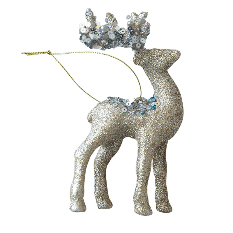 Navidad alce colgante decoración del árbol de Navidad polvo brillante vello adornos nordicos INS vello vello Navidad