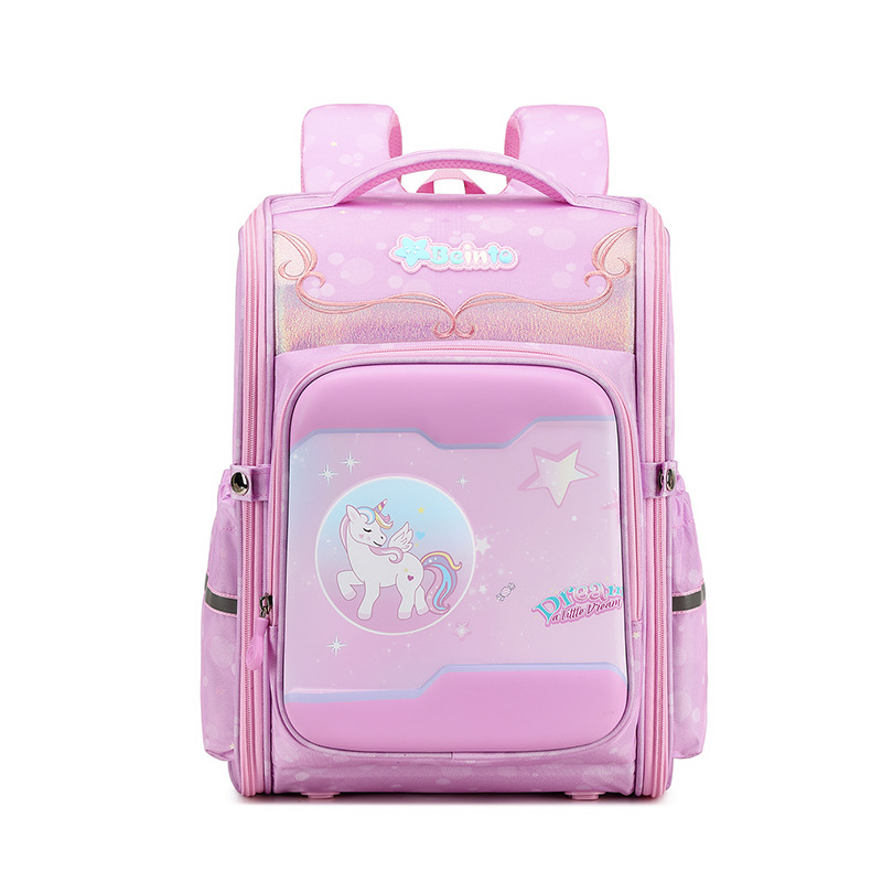 Nuevo estudiante de escuela primaria mochila integrada bolsa de espacio para niños y niñas alivio de Carga Protección de la columna vertebral Grado 1-3-6 niños mochila