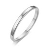 Golden brand glossy ring stainless steel, Japanese and Korean, 18 carat white gold, simple and elegant design