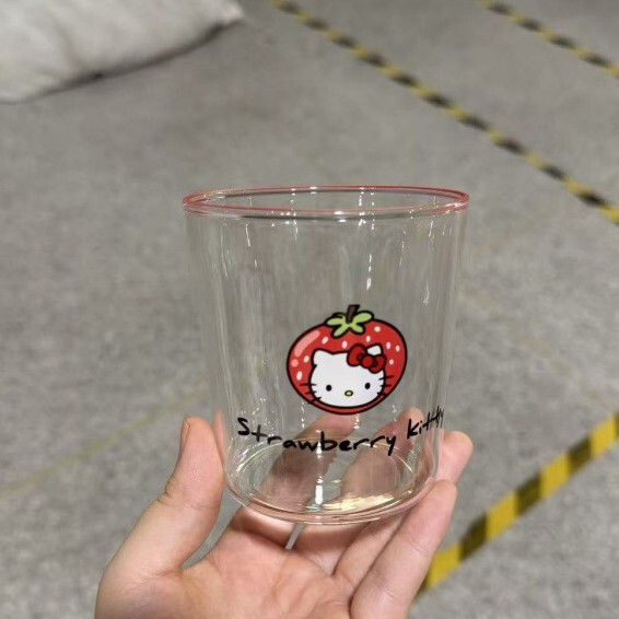 新款猫咪玻璃杯高颜值耐高温家用早餐牛奶杯可爱咖啡杯果汁水杯子|undefined