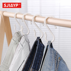 日本品牌強力承重塑料掛鈎衣櫃橫杆彩色s鈎浴室窗簾衣帽掛勾