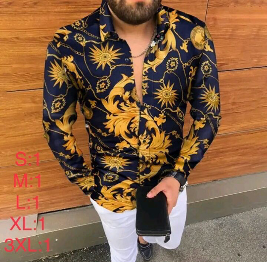 Nueva camisa de manga larga de solapa de los hombres europeos y americanos 3D Impresión digital popular camisa casual superior ventas directas de fábrica