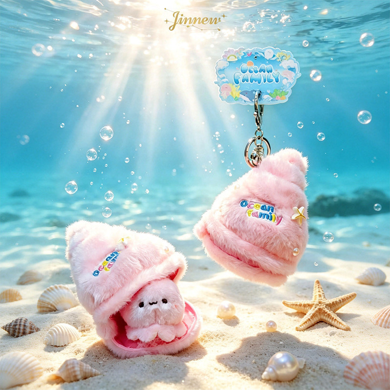 Ocean Squad Conch Nest Plush Pendant, Turtle Desk Companion, Children's Comfort Otter Doll, Promotional Gifts Wholesale