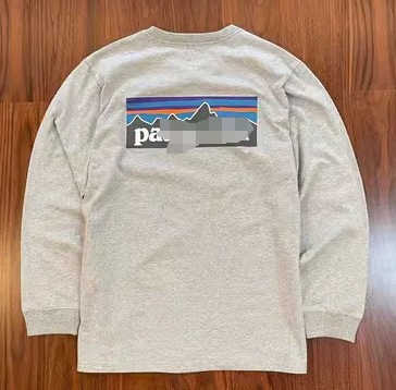 Logotipo de comercio exterior Classic Outdoor Mountain Series Camiseta de manga larga del mismo estilo para hombres y mujeres